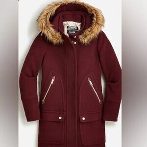 J Crew- Chateau Parka Italian Stadium Cloth Wool Coat Size 2
